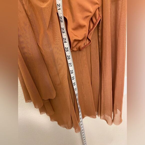 Revolution chai lyrical dance rhinestoned dress LIMITLESS RC22811 Orange LC - Picture 12 of 13